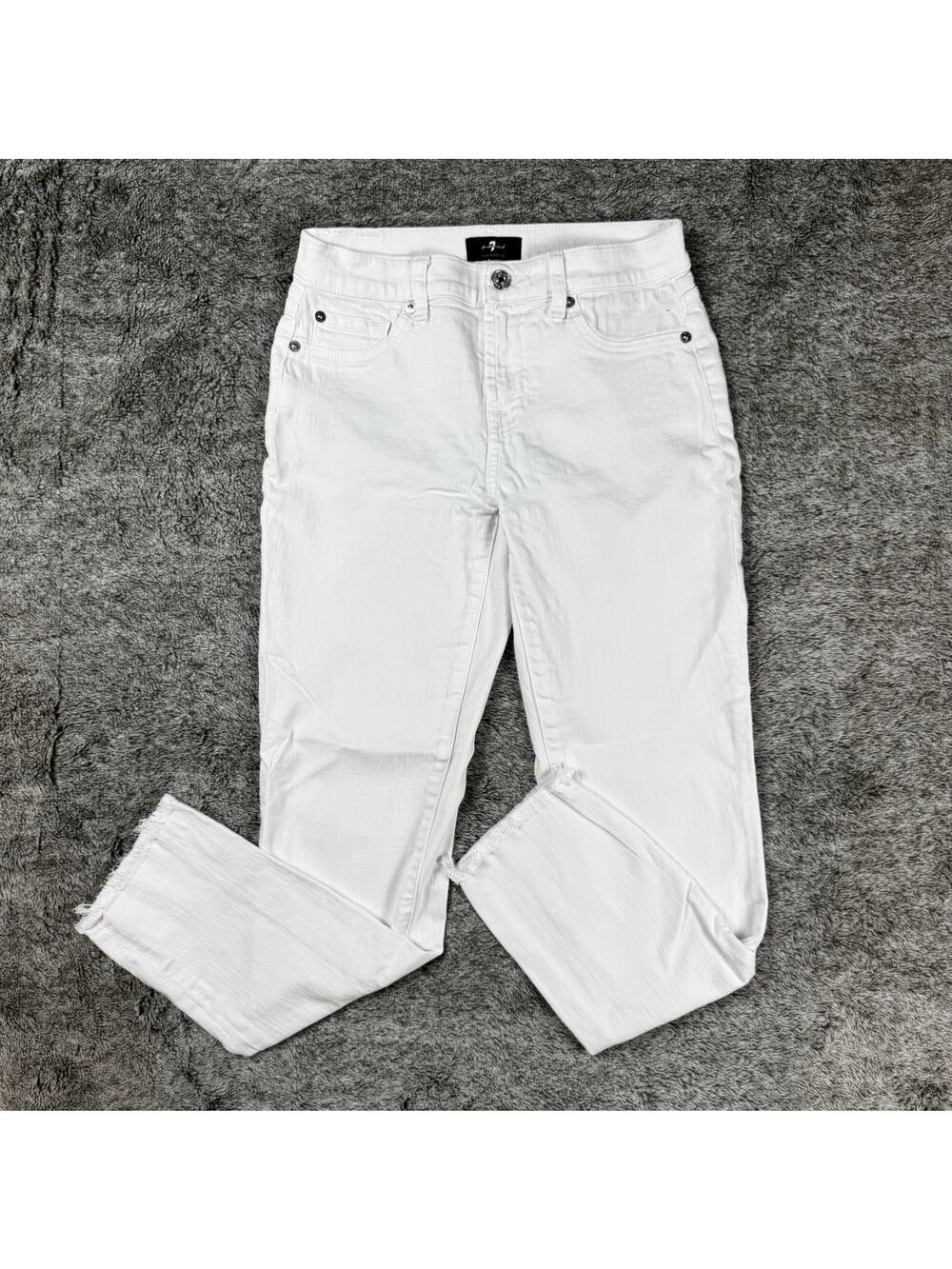 7 For All Mankind Skinny Denim Jeans Women's 26 White